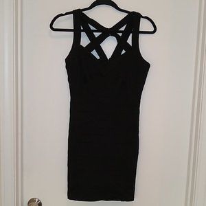Naked Zebra, size S, Black Body Con Mini Dress